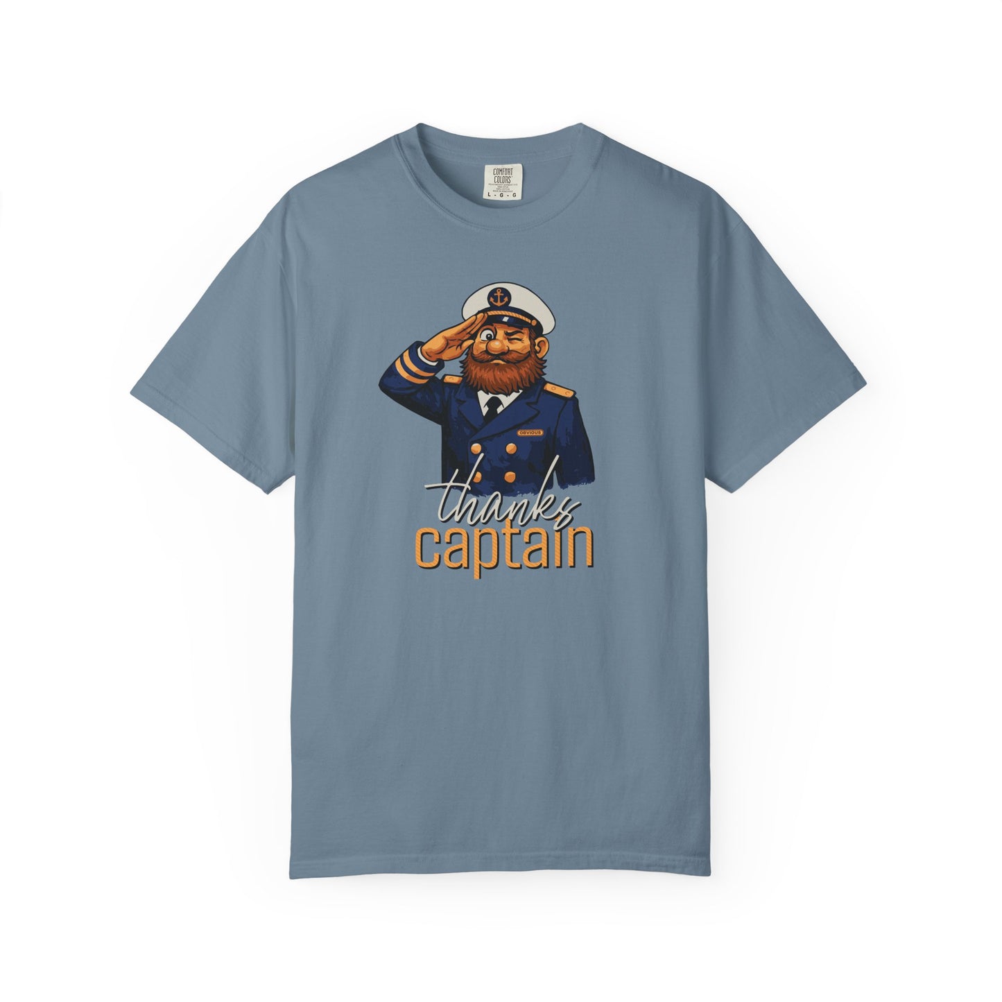 Captain Obvious Salute T-Shirt — "Thanks, Captain" Nautical Crew Tee