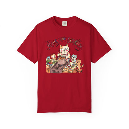 "Made From Scratch" T-Shirt - Cat Family Cooking Kittens Kitchen Mom Illustration Tee