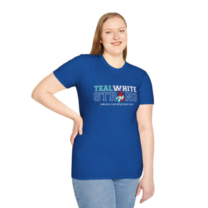 Teal White Strong - Cervical Cancer Fight Club T-Shirt