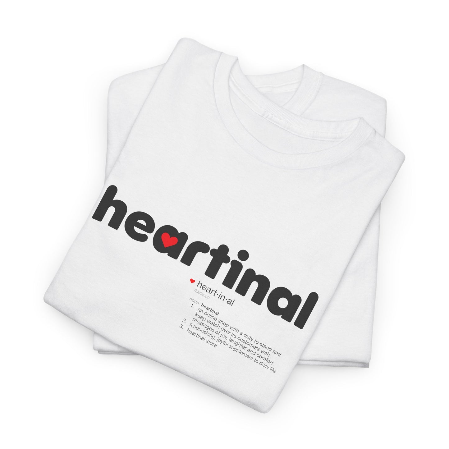 heartinal® "Heart on Your Sleeve" T-Shirt — Wordmark Logo Front with "Nutrition Facts" Back Tee