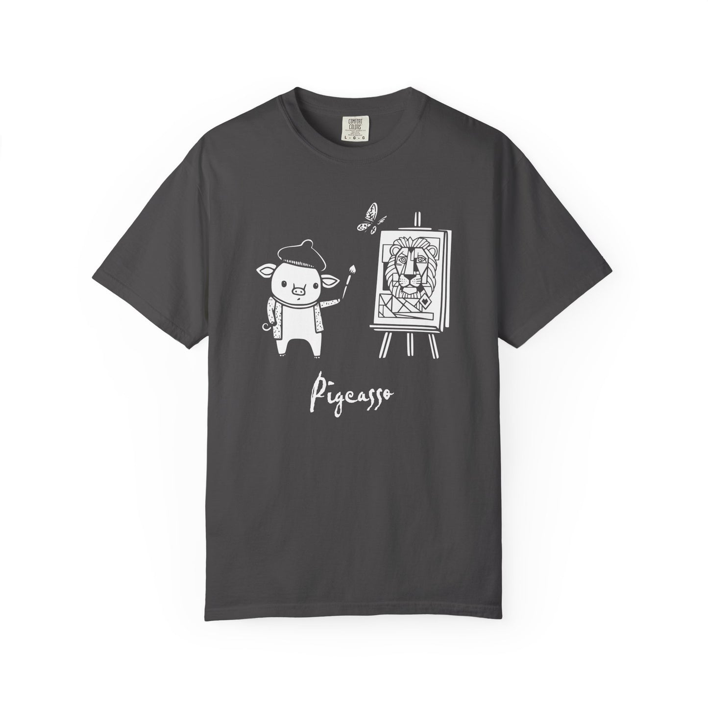 "Pigcasso" Pigment T-Shirt — Cute Pig Artist Illustration Painter Tee