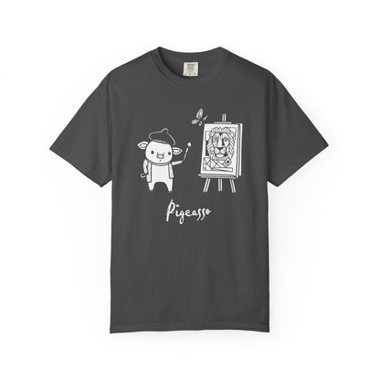 "Pigcasso" Pigment T-Shirt — Cute Pig Artist Illustration Painter Tee