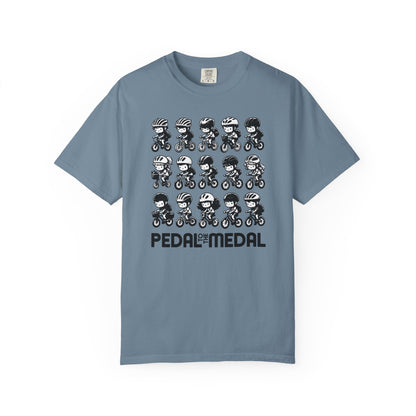Pedal for the Medal Graphic Tee — Cute Cycling Crew Illustration T-Shirt