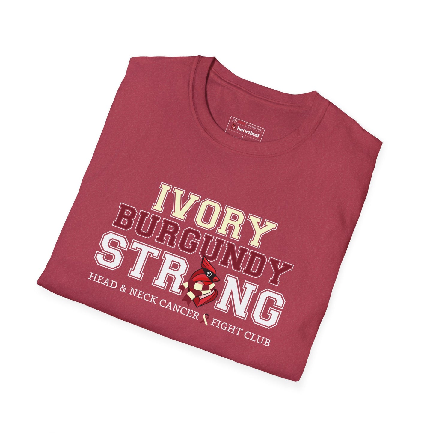 Ivory Burgundy Strong T-Shirt — Head & Neck Cancer Fight Club Awareness Tee