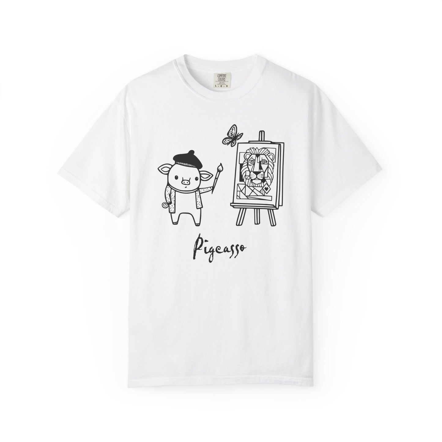 "Pigcasso" Pigment T-Shirt — Cute Pig Artist Illustration Painter Tee