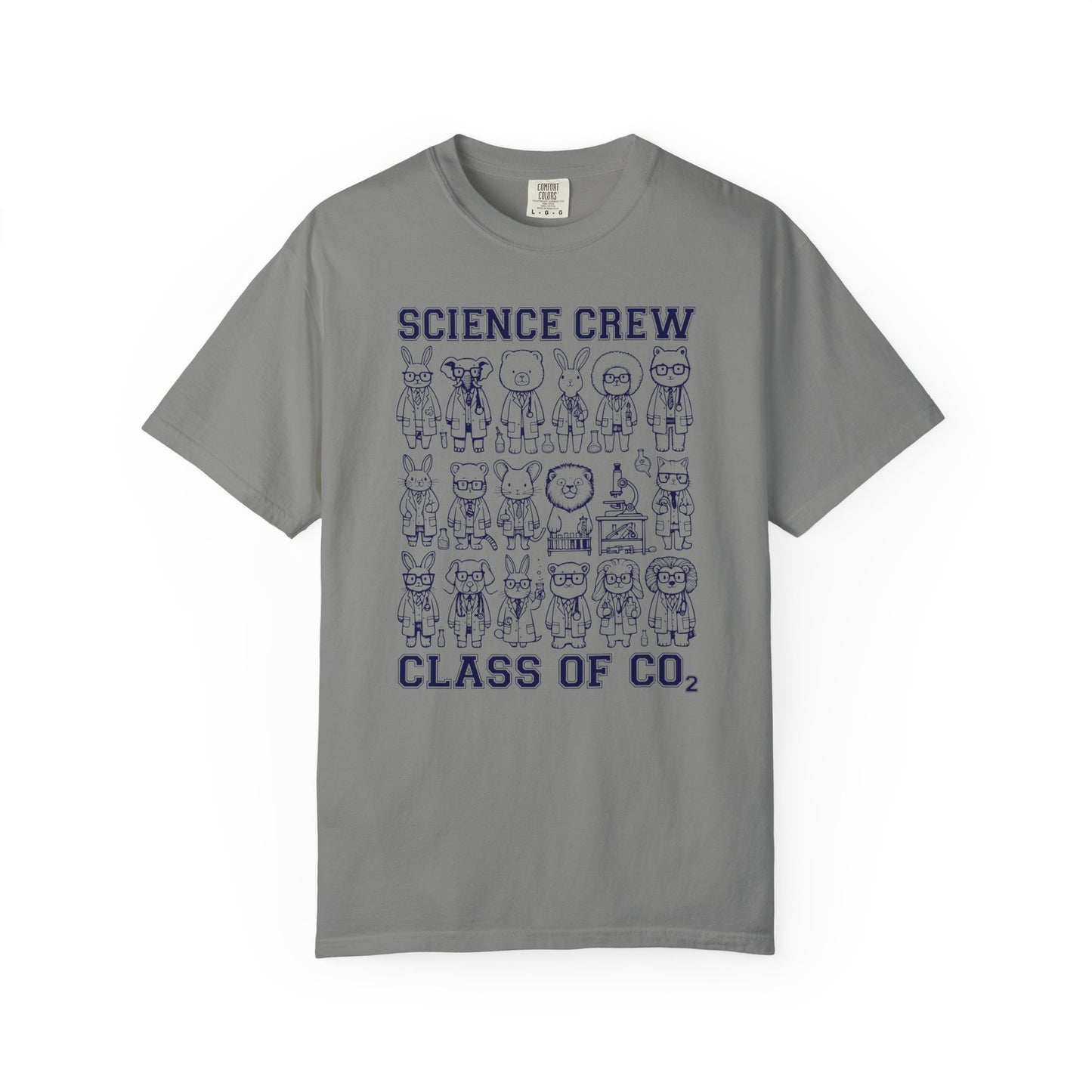"Science Crew: Class of CO₂" T-Shirt - Cartoon Chemistry Cute Animal Tee