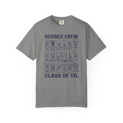 "Science Crew: Class of CO₂" T-Shirt - Cartoon Chemistry Cute Animal Tee