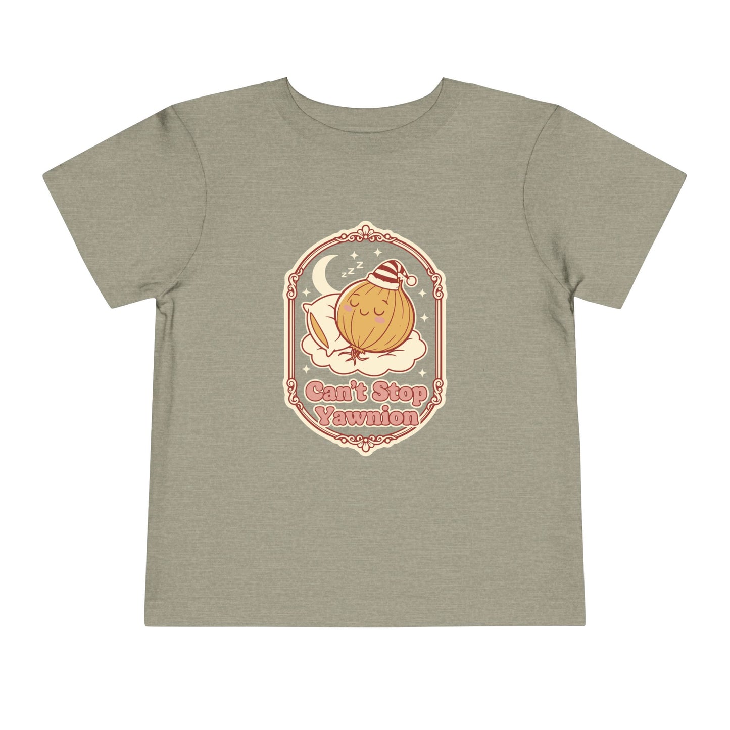 "Can't Stop Yawnion" Toddler Tee — Cute Sleeping Onion Graphic