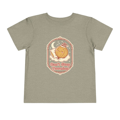 "Can't Stop Yawnion" Toddler Tee — Cute Sleeping Onion Graphic
