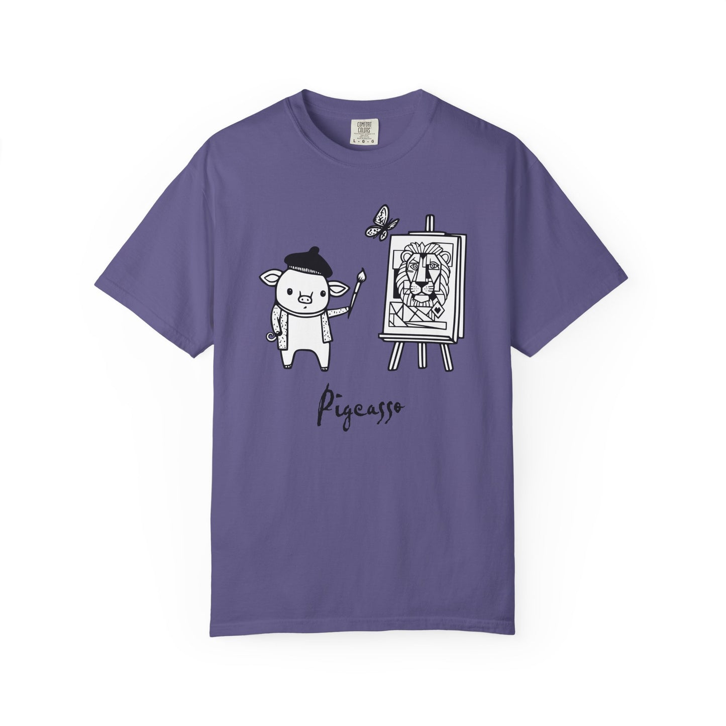 "Pigcasso" Pigment T-Shirt — Cute Pig Artist Illustration Painter Tee