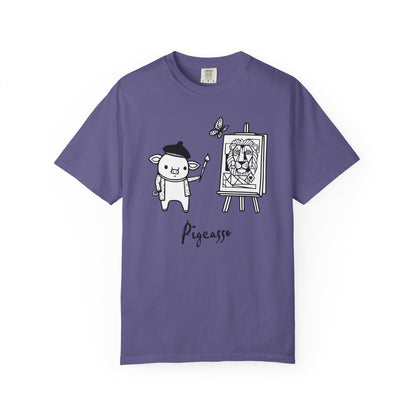 "Pigcasso" Pigment T-Shirt — Cute Pig Artist Illustration Painter Tee