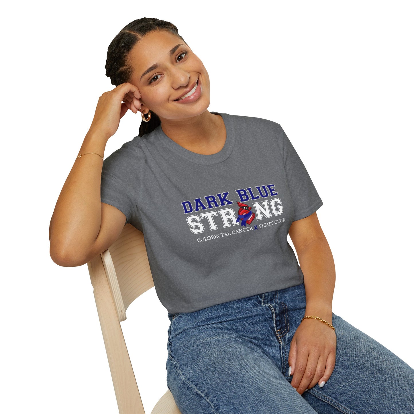 Dark Blue Strong T-Shirt — Colorectal Cancer Awareness Support Tee