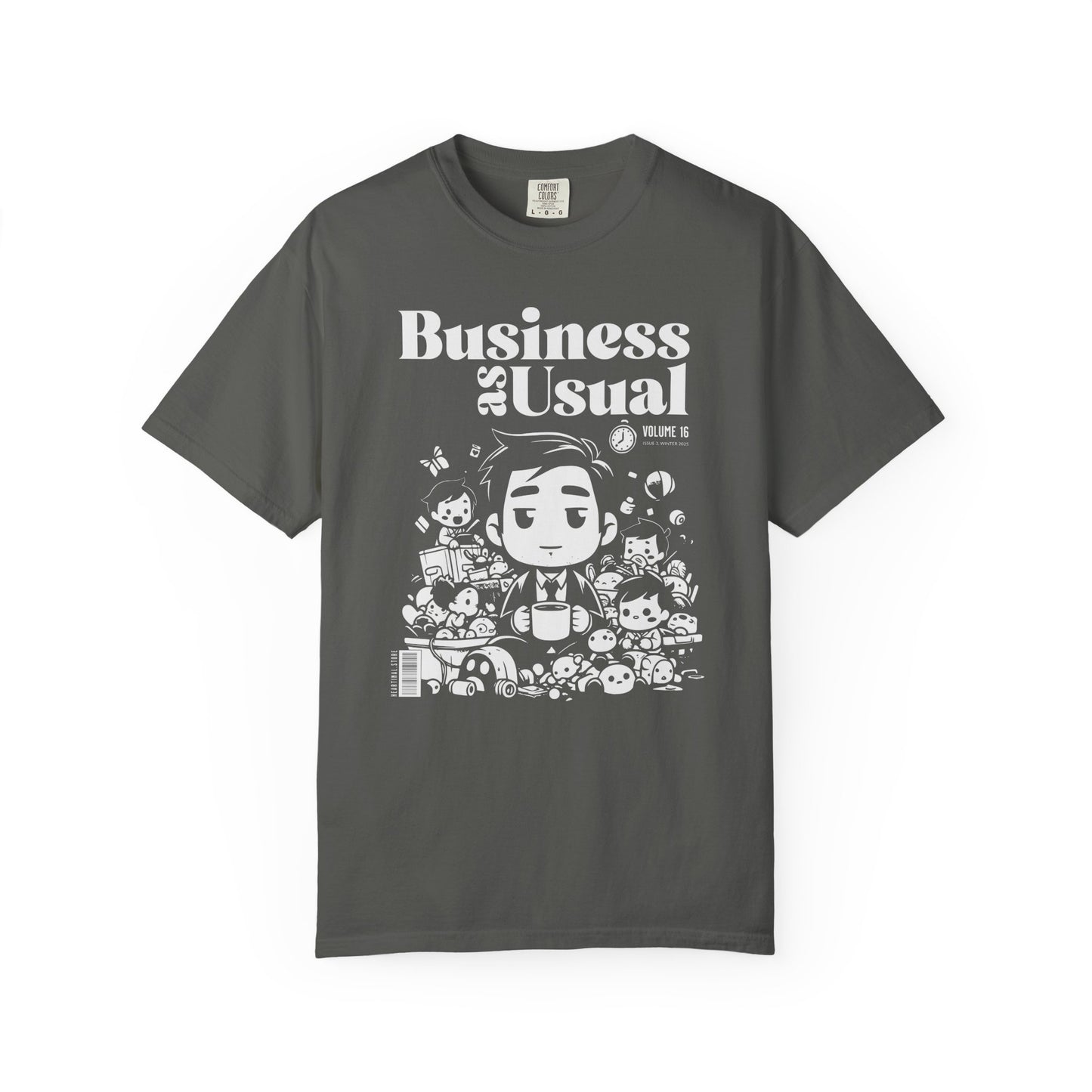"Business as Usual" T-Shirt — Cute Chibi Office Worker Graphic Tee