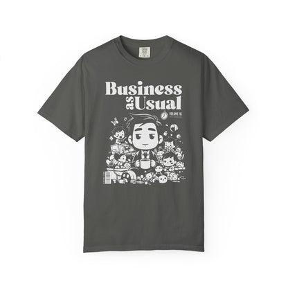 "Business as Usual" T-Shirt — Cute Chibi Office Worker Graphic Tee