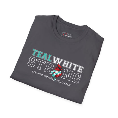 Teal White Strong - Cervical Cancer Fight Club T-Shirt