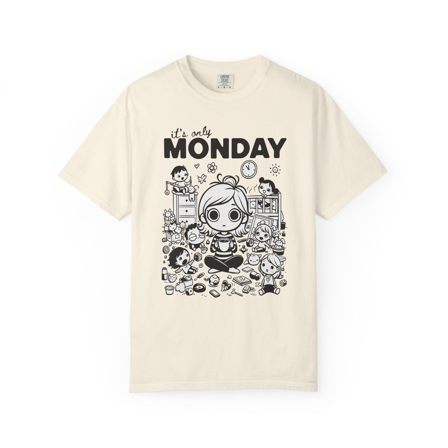 It's Only Monday T-Shirt — Cute Kawaii Desk Chaos Tee
