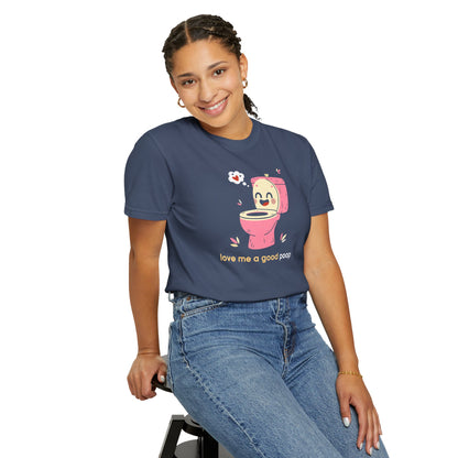 "Love Me a Good Poop" Couples Tee - Funny Toilet Bathroom Graphic T-Shirt —