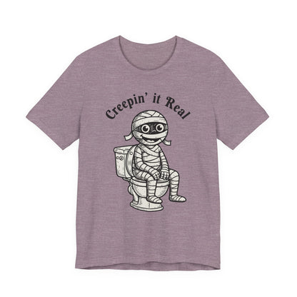 "Creepin' It Real" Vintage Tee - Funny Mummy on a Potty T-Shirt