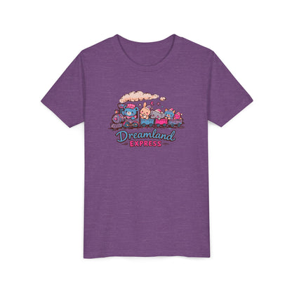 "Dreamland Express" Youth Tee — Cute Train & Animal Crew Kids Shirt