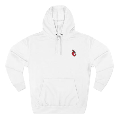 heartinal® "Snug as a Cardinal" Heart Chest Hoodie — Small Embroidered Bird Pullover