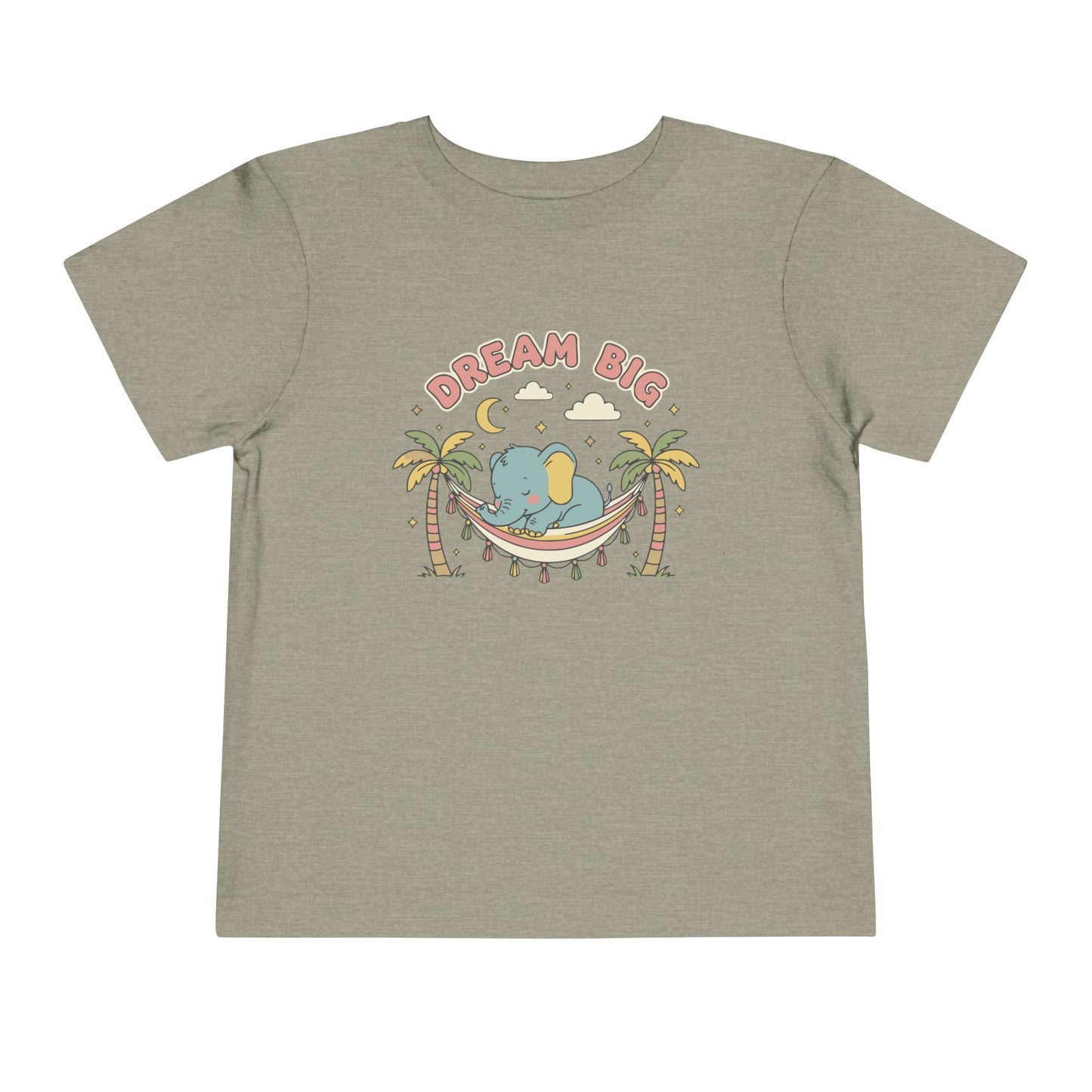 "Dream Big" Toddler Tee — Elephant Hammock Sleeping Graphic