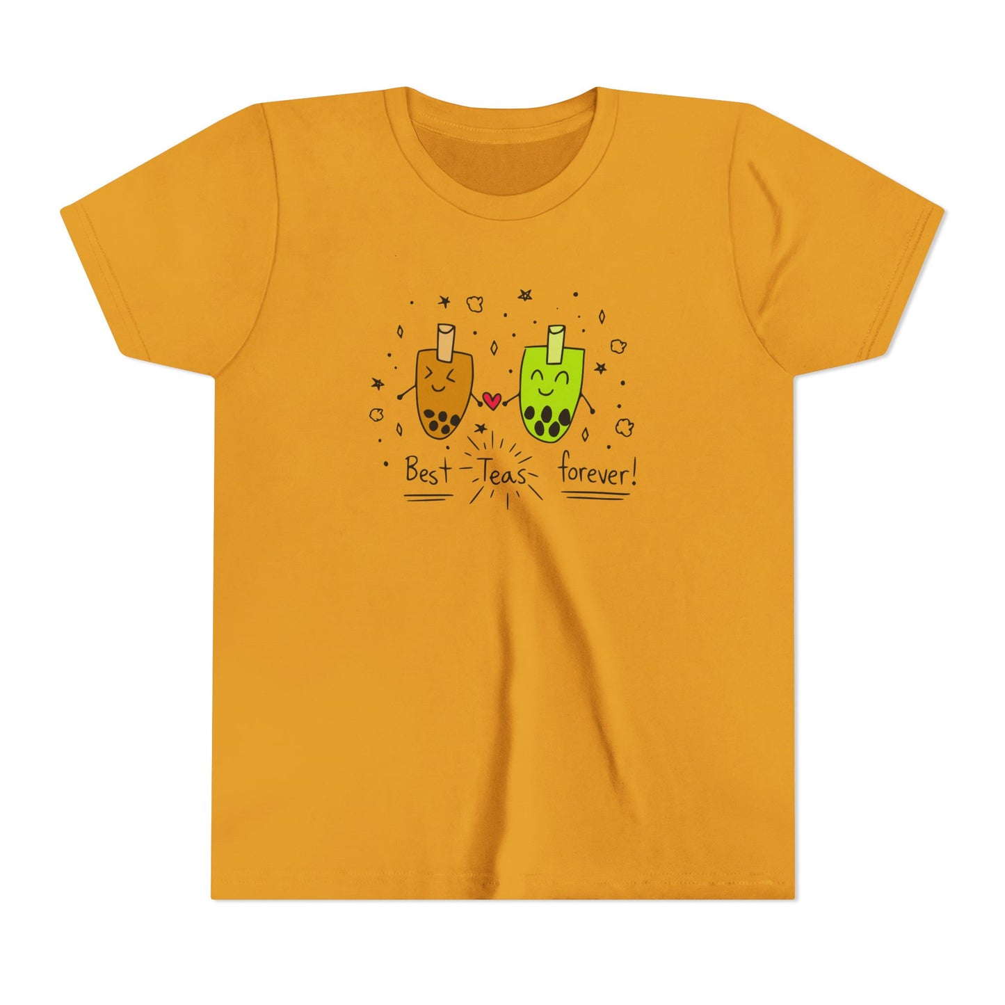 "Best Teas Forever" Youth Tee – Cute Bubble Tea Friends BFF Graphic T-Shirt
