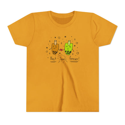 "Best Teas Forever" Youth Tee – Cute Bubble Tea Friends BFF Graphic T-Shirt