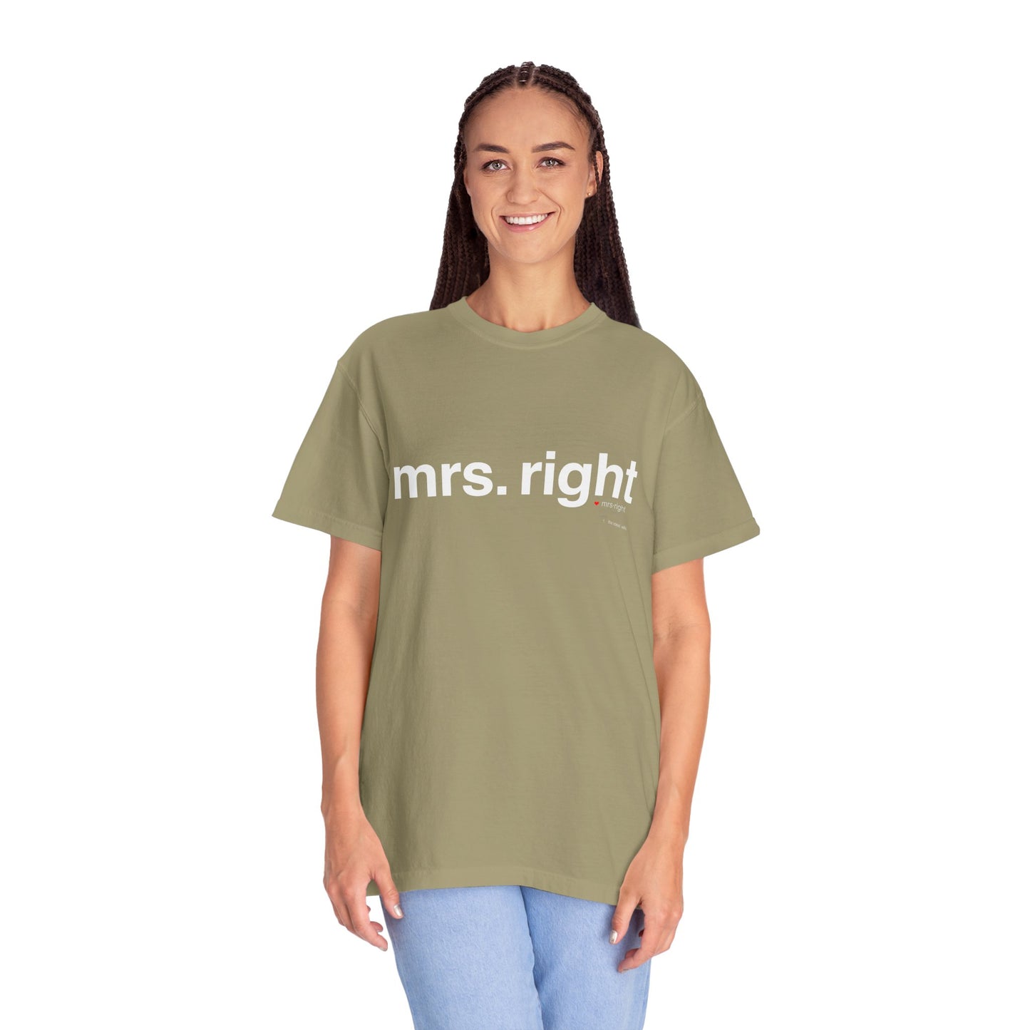 Mrs. Right Couples Tee – Funny "mrs. right" Front & Nutrition Facts Back T-Shirt