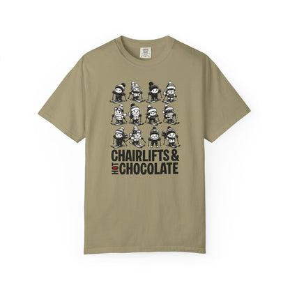 Chairlifts & Hot Chocolate T-Shirt — Cute Ski Lovers Winter Tee