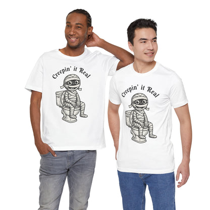 "Creepin' It Real" Vintage Tee - Funny Mummy on a Potty T-Shirt