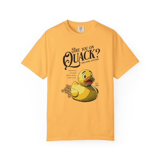 "Are You On Quack?" Graphic T-Shirt — Vintage Illustration Rubber Duck Tee
