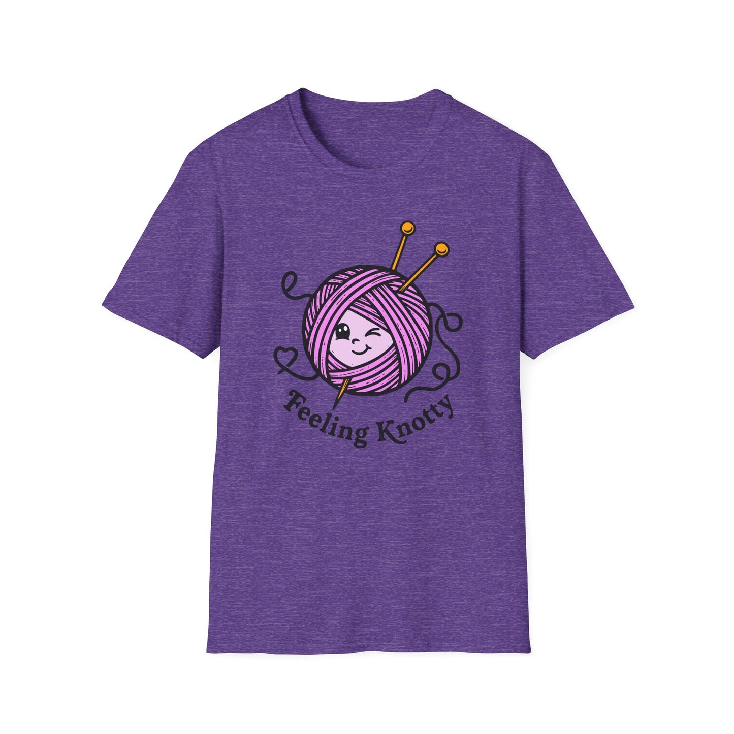 Feeling Knotty T-Shirt — Cute Knitting Yarn Ball Tee for Crafters
