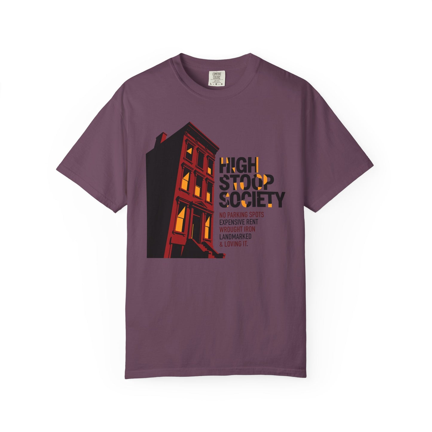 "High Stoop Society" T-Shirt — Vintage Brooklyn New York Brownstone Graphic Tee
