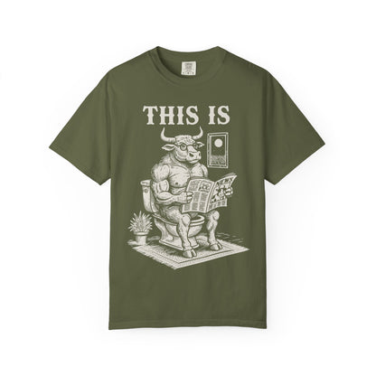 "This Is" T-Shirt — Bull Reading Newspaper on Toilet Graphic Tee