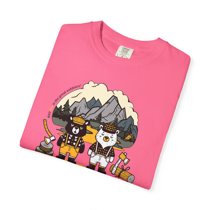 Slumberjack Party T-Shirt — Outdoor Pee Lumberjack Mountain Bears Graphic Tee