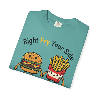 Right Fry Your Side Burger & Fries T-Shirt - Cheeseburger French Fries Retro Tee