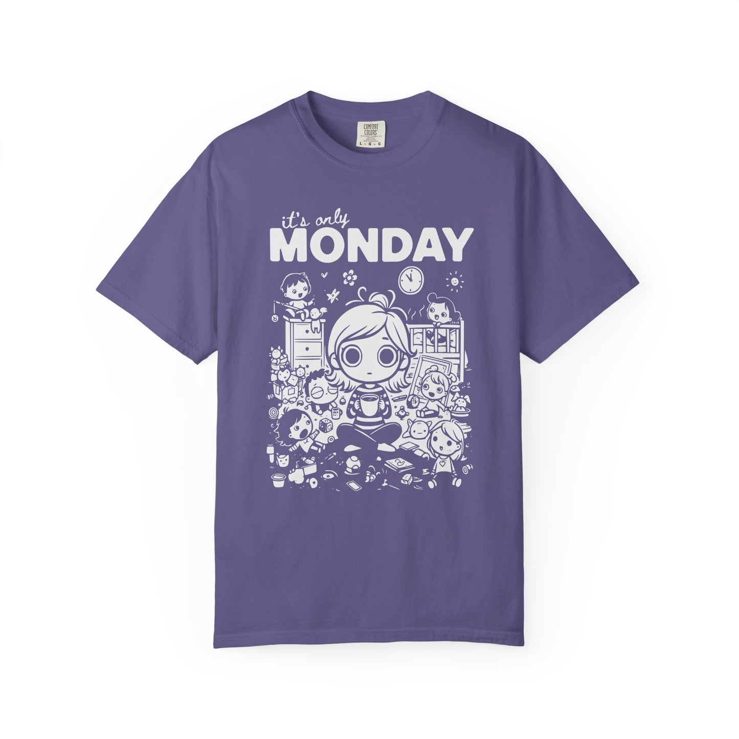 It's Only Monday T-Shirt — Cute Kawaii Desk Chaos Tee