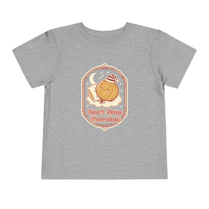 "Can't Stop Yawnion" Toddler Tee — Cute Sleeping Onion Graphic