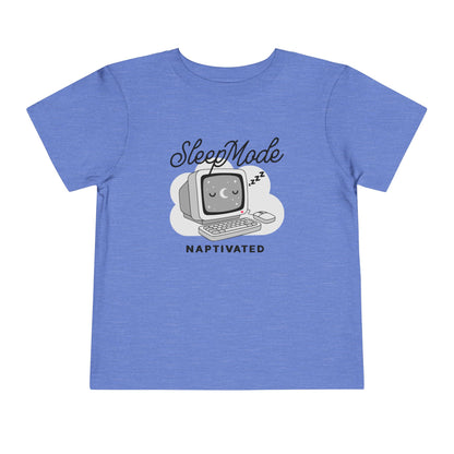 "Sleep Mode Naptivated" Toddler Tee — Cute Vintage Computer Nap T-Shirt