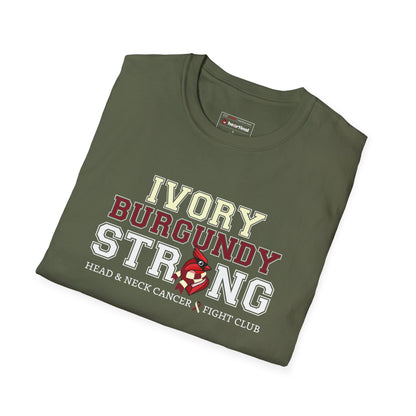 Ivory Burgundy Strong T-Shirt — Head & Neck Cancer Fight Club Awareness Tee