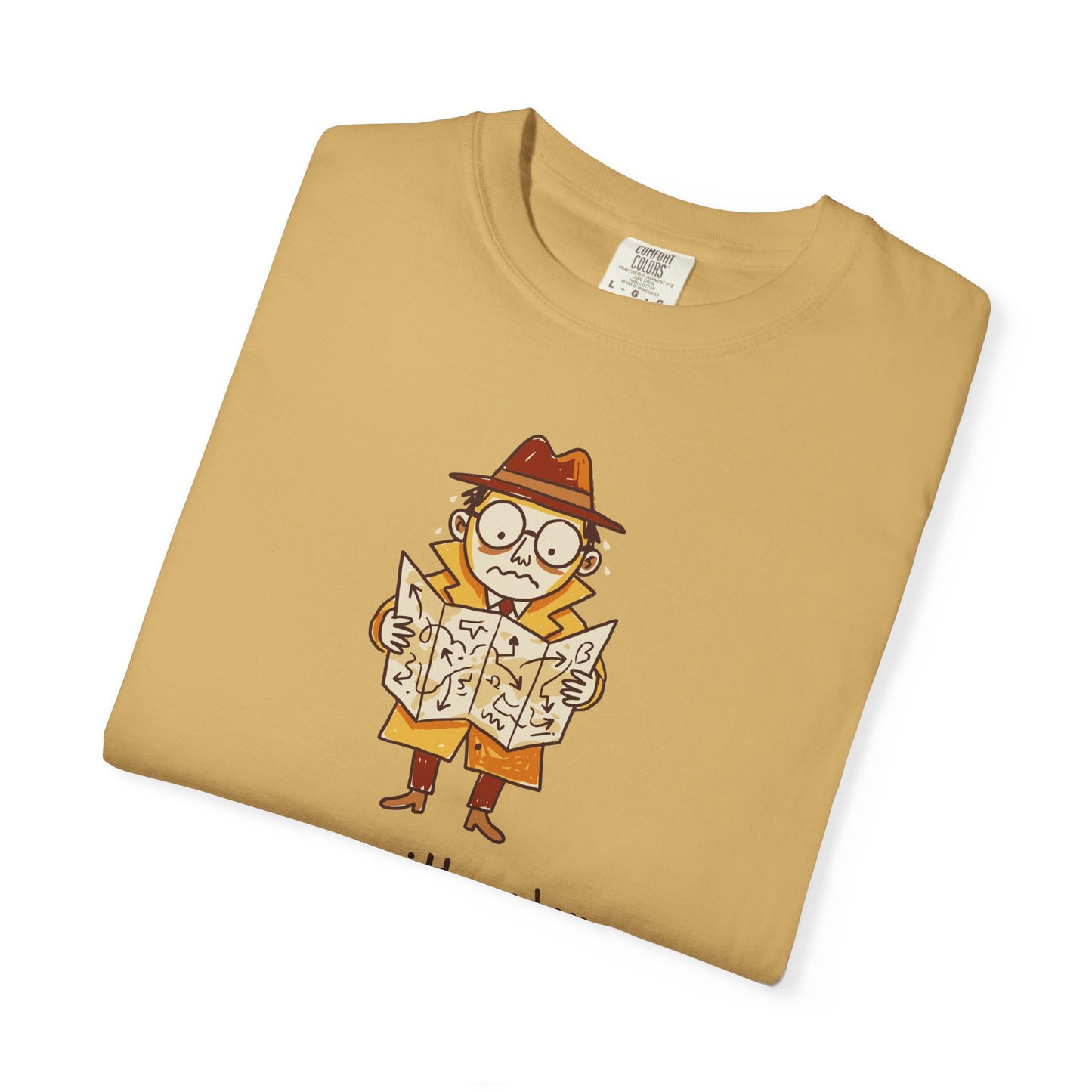 Man With a Plan T-Shirt — Cute Confused Detective Map Graphic Tee