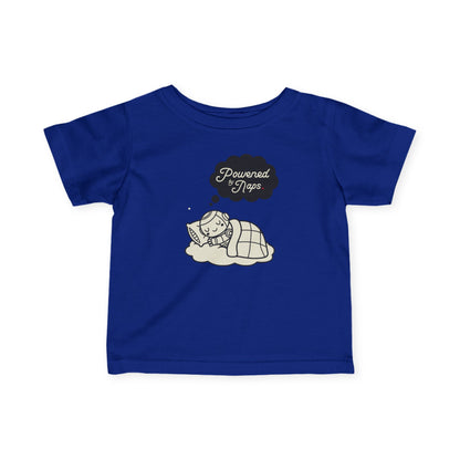 "Powered by Naps" Infant Tee — Cute Sleeping Recharging Baby Robot Android Graphic