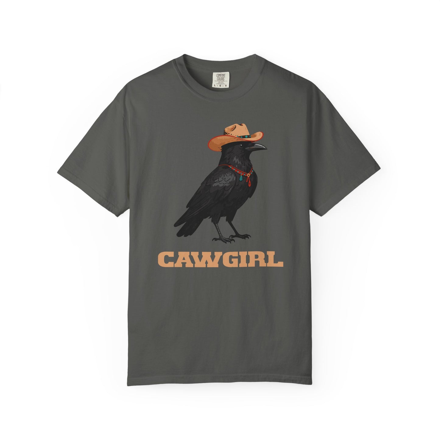 "Cawgirl" Couples Tee  — Western Raven Cowgirl Graphic T‑Shirt