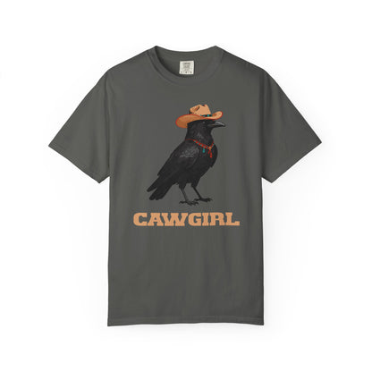 "Cawgirl" Couples Tee  — Western Raven Cowgirl Graphic T‑Shirt