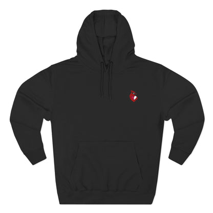 heartinal® "Snug as a Cardinal" Heart Chest Hoodie — Small Embroidered Bird Pullover
