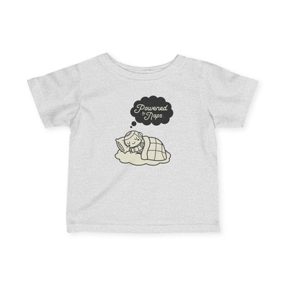 "Powered by Naps" Infant Tee — Cute Sleeping Recharging Baby Robot Android Graphic