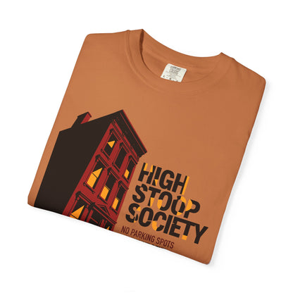 "High Stoop Society" T-Shirt — Vintage Brooklyn New York Brownstone Graphic Tee