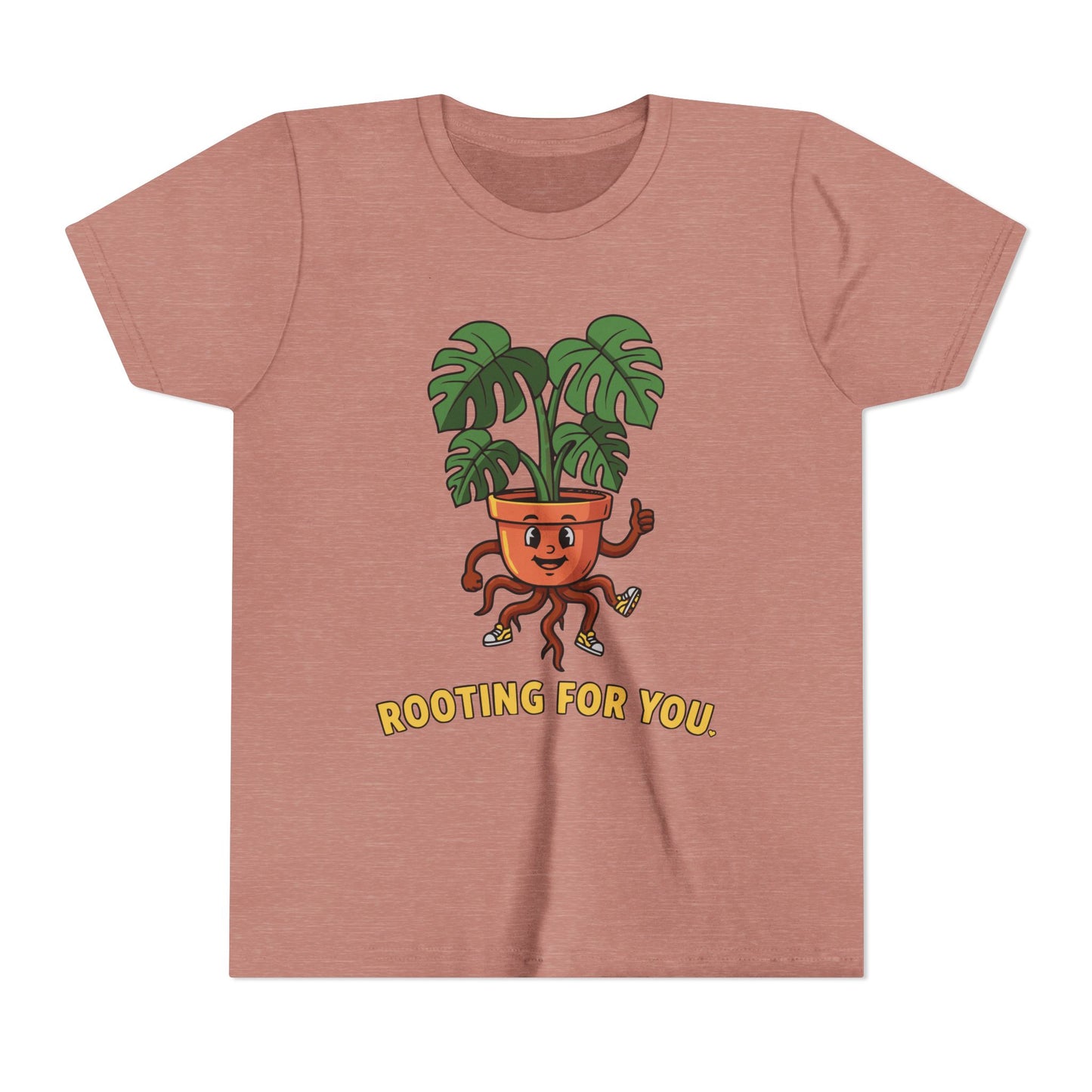 "Rooting For You" Youth Tee — Cute Plant Pot Support Graphic T-Shirt