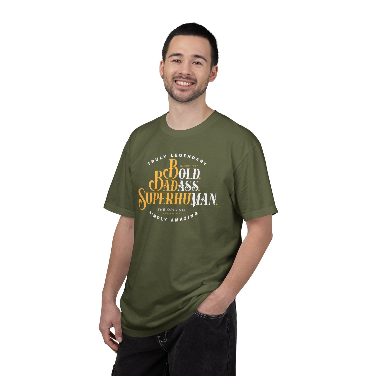 Old Ass Man. Bold Badass Superhuman Graphic Tee — Motivational Vintage Style T-Shirt