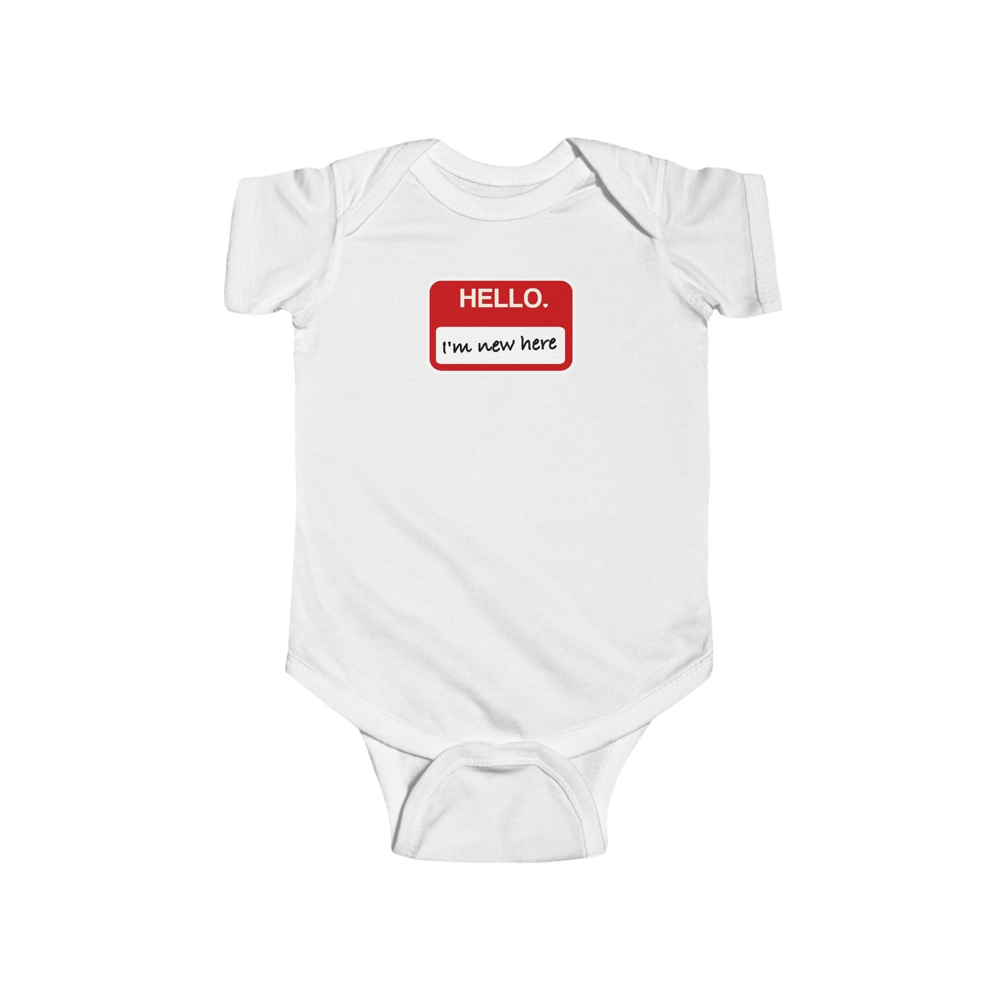 "Hello ❤︎ I'm New Here" Baby Bodysuit - Newborn Welcome Onesie